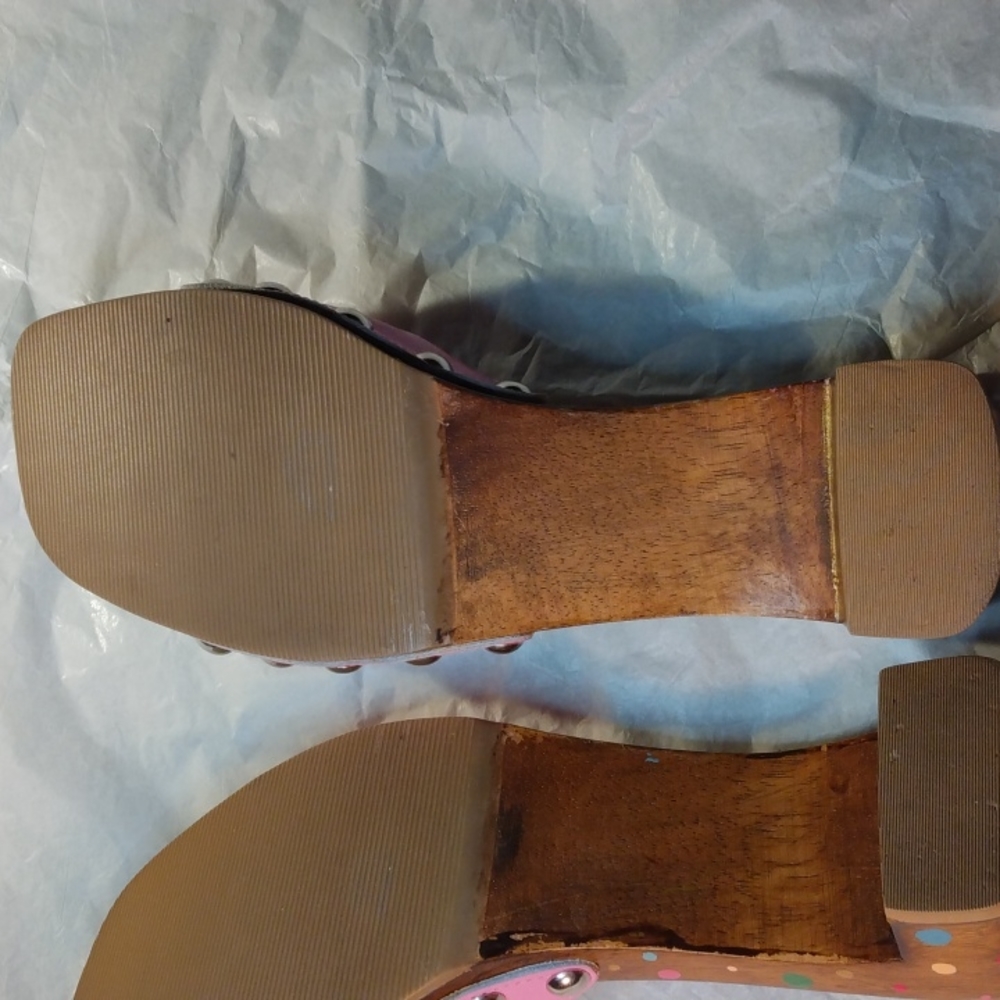 Dr. Scholl's sandals size 9 pink leather and wood - Picture 5 of 8